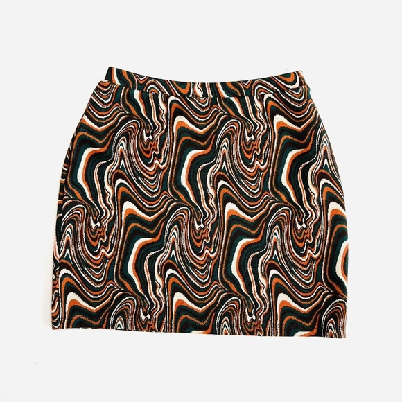 Zara Knit Jacquard Marble Print Mini Skirt - Picture 2 of 7